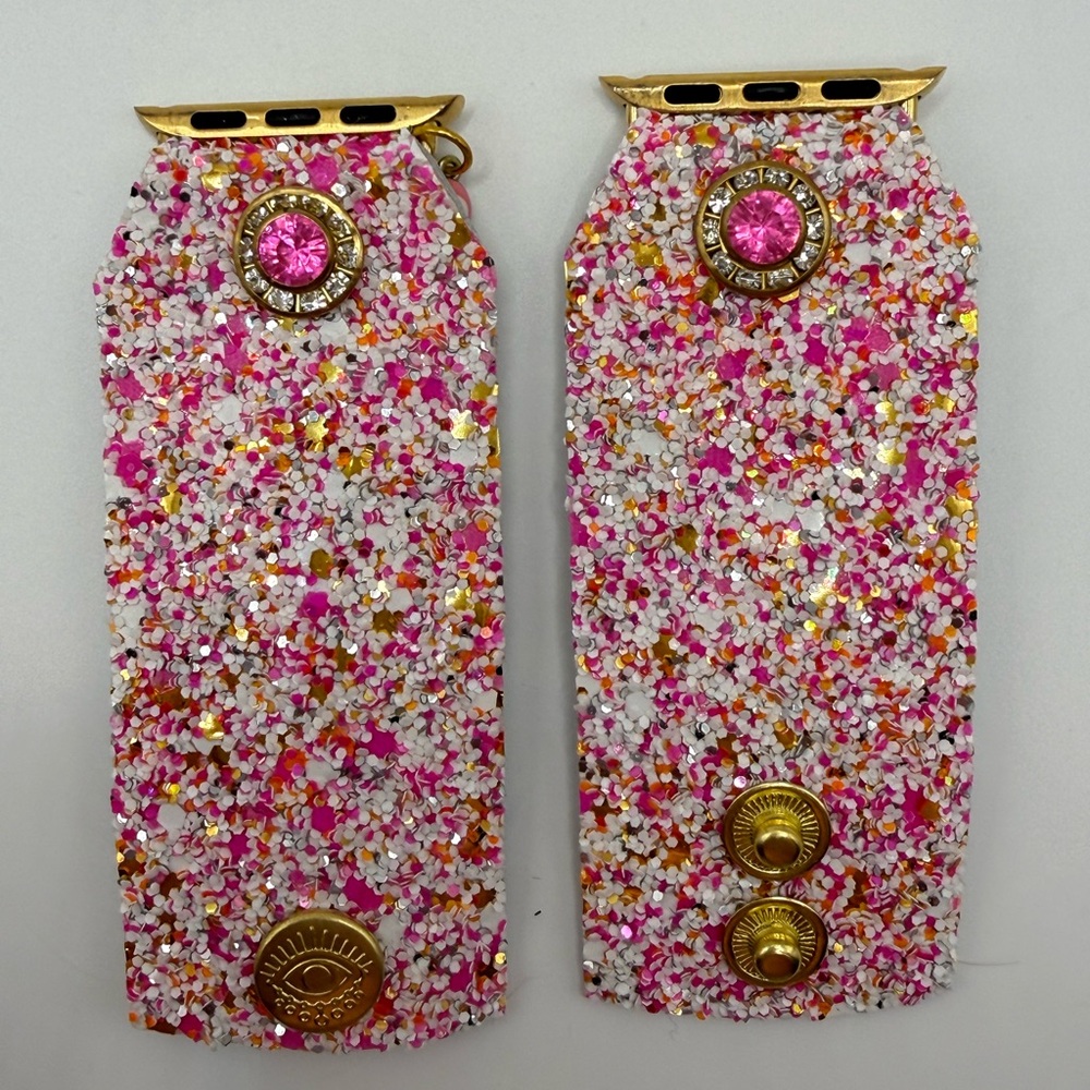 Watch Me Creations Pink Confetti Glitter‎ Apple Watch Band
